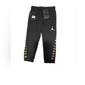 JORDAN Kids Black Sweatpants with Gold Details